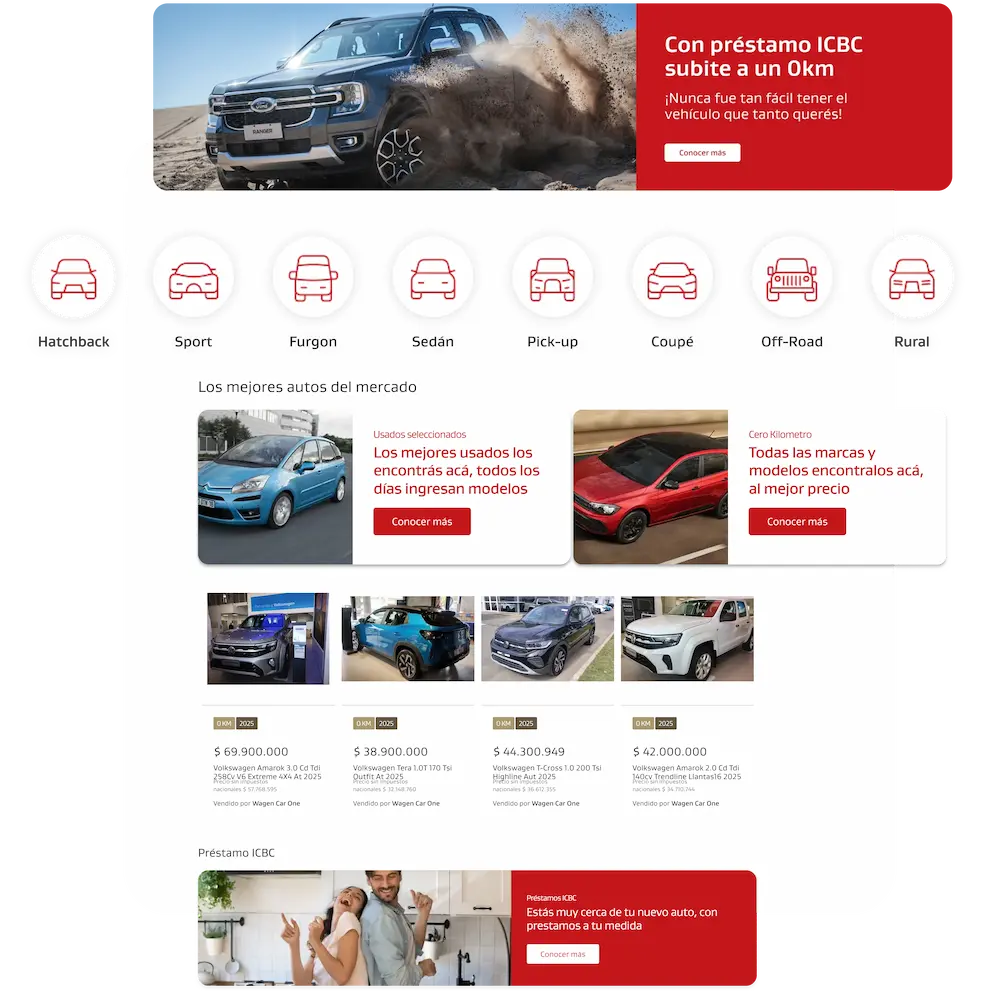 Captura del marketplace ICBC Movilidad